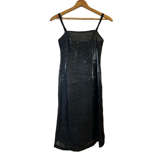 Issue New York Black Sequin Sheer Overlay Sleeveless Cocktail Dress Small NWT